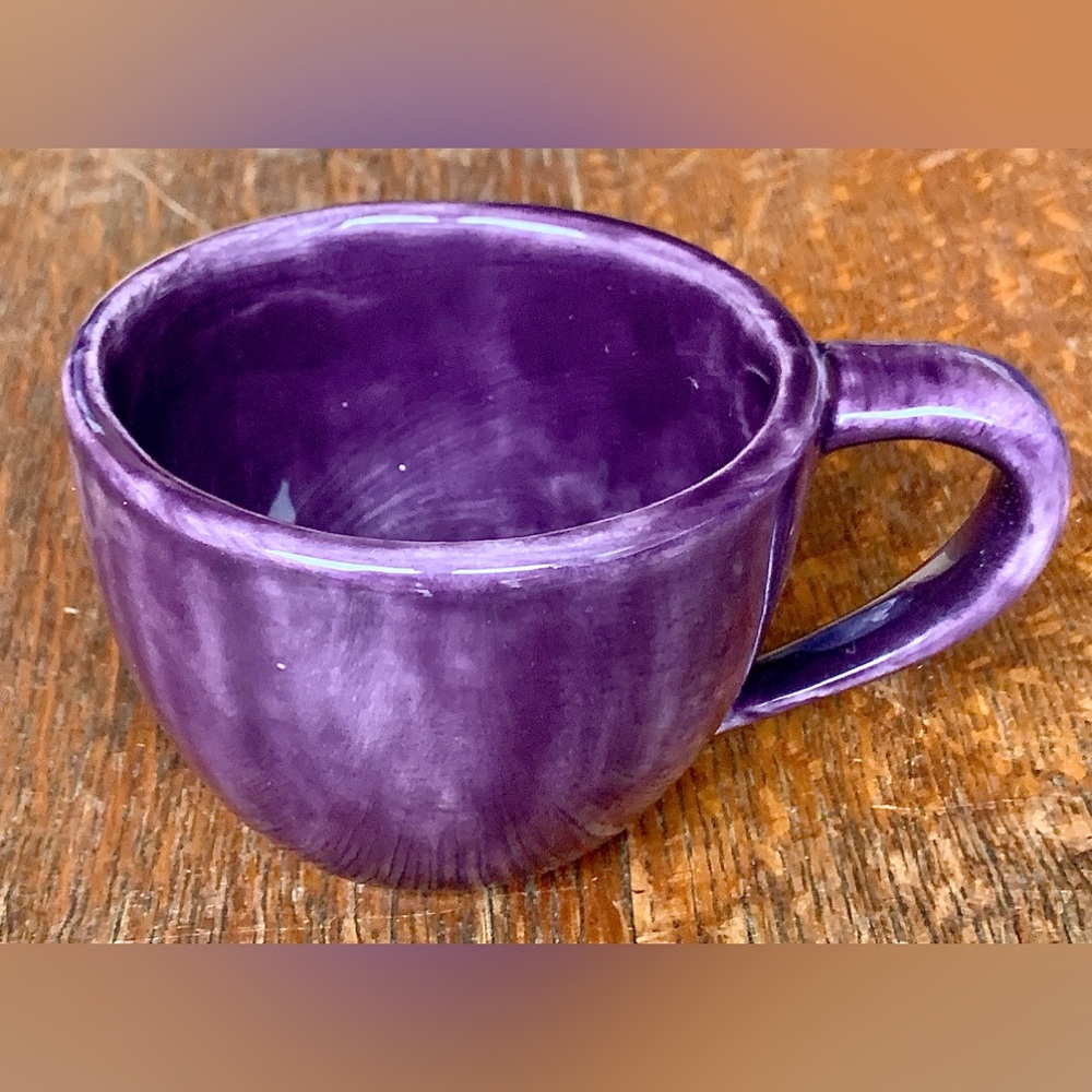 Vtg Discontinued Pottery Barn SAUSALITO Fig Purple Glazed Earthenware Mug